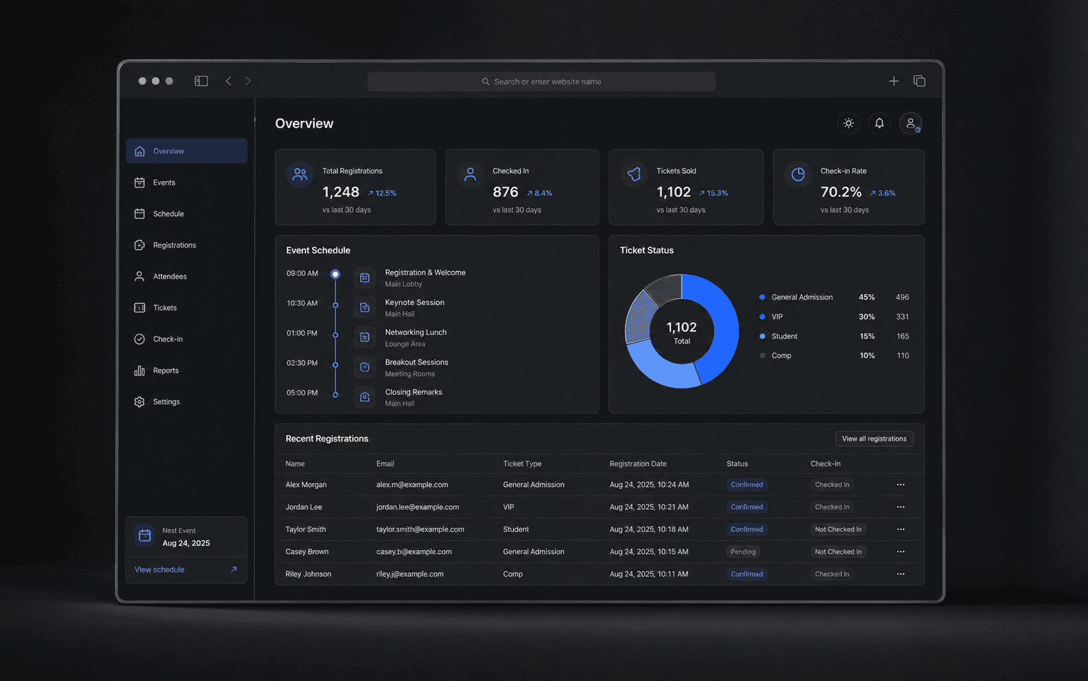 Booking calendar view